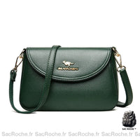 Sac Bandoulière Cuir Femme: Elégance et praticité ! - modèle Vert - Sac Roche ™