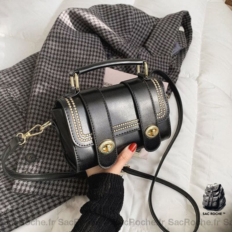 Sac Bandoulière Cuir Femme Noir Sac À Main Femme