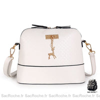 Sac Bandoulière Cuir Femme Petit - modèle Blanc - Sac Roche ™