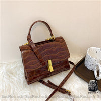 Sac Bandoulière Cuir Femme Petit - modèle Café - Sac Roche ™