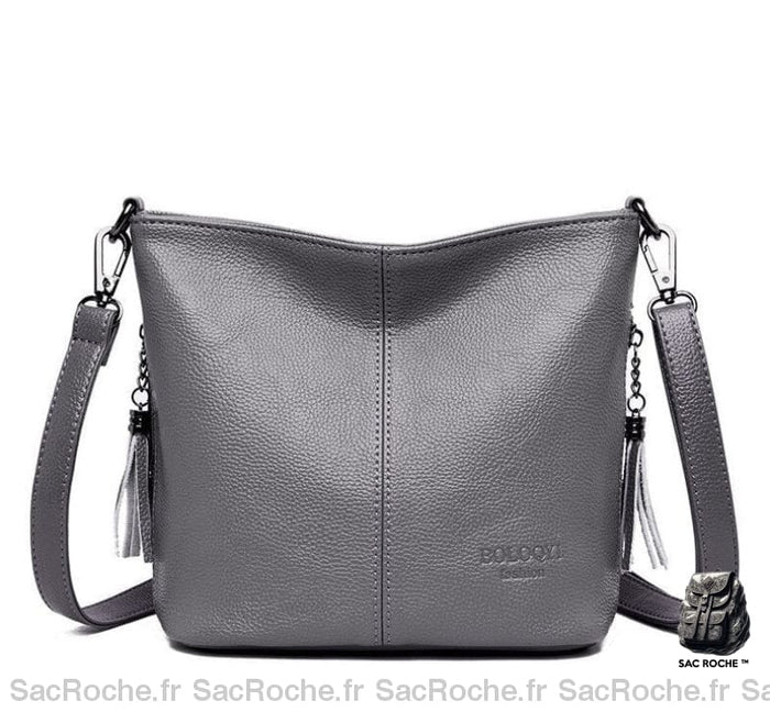 Sac Bandoulière Cuir Femme Petit Gris À Main Femme