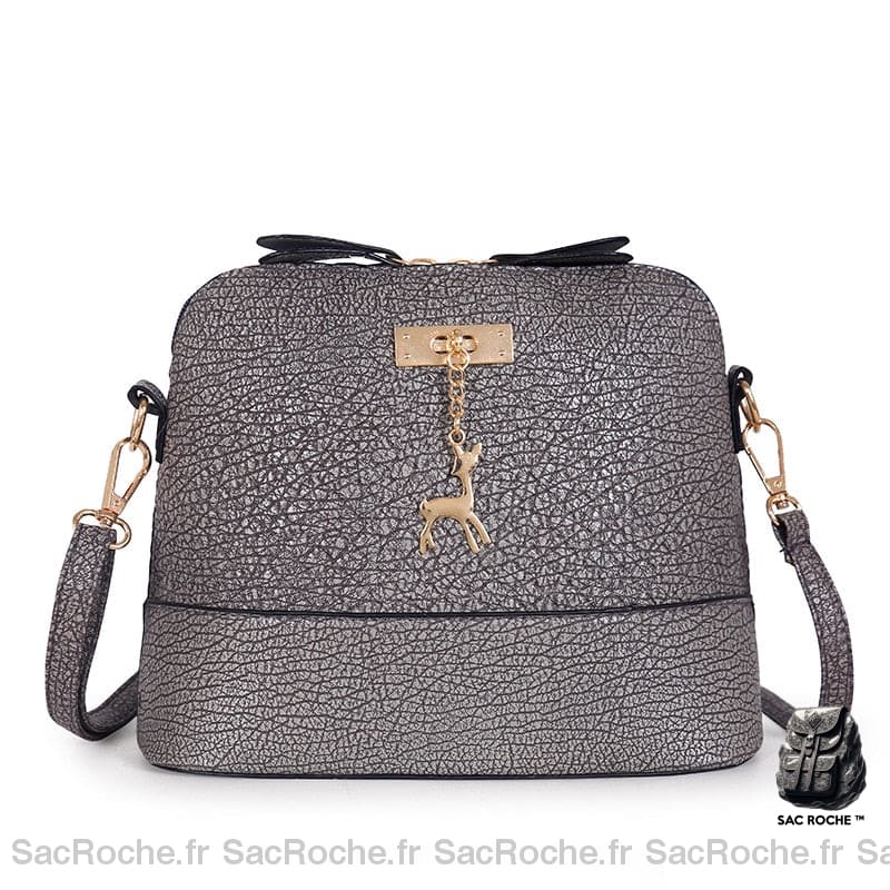 Sac Bandoulière Cuir Femme Petit Gris Sac À Main Femme