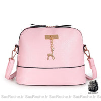 Sac Bandoulière Cuir Femme Petit - modèle Rose - Sac Roche ™