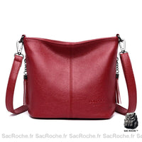Sac bandoulière cuir femme petit - modèle Rouge - Sac Roche ™