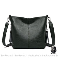 Sac bandoulière cuir femme petit - modèle Vert - Sac Roche ™