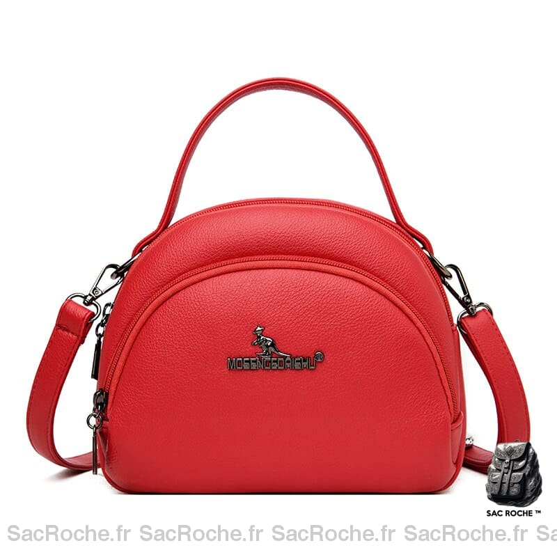 Sac Bandoulière Cuir Femme Souple Rouge