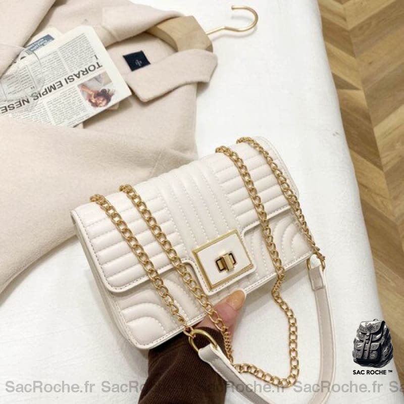 Sac Bandoulière Cuir Mini Rigide Blanc Sac À Main Femme