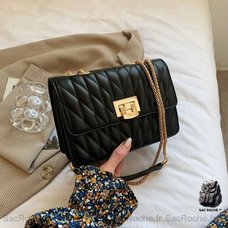 Sac Bandoulière Cuir Noir Petite Taille Sac À Main Femme