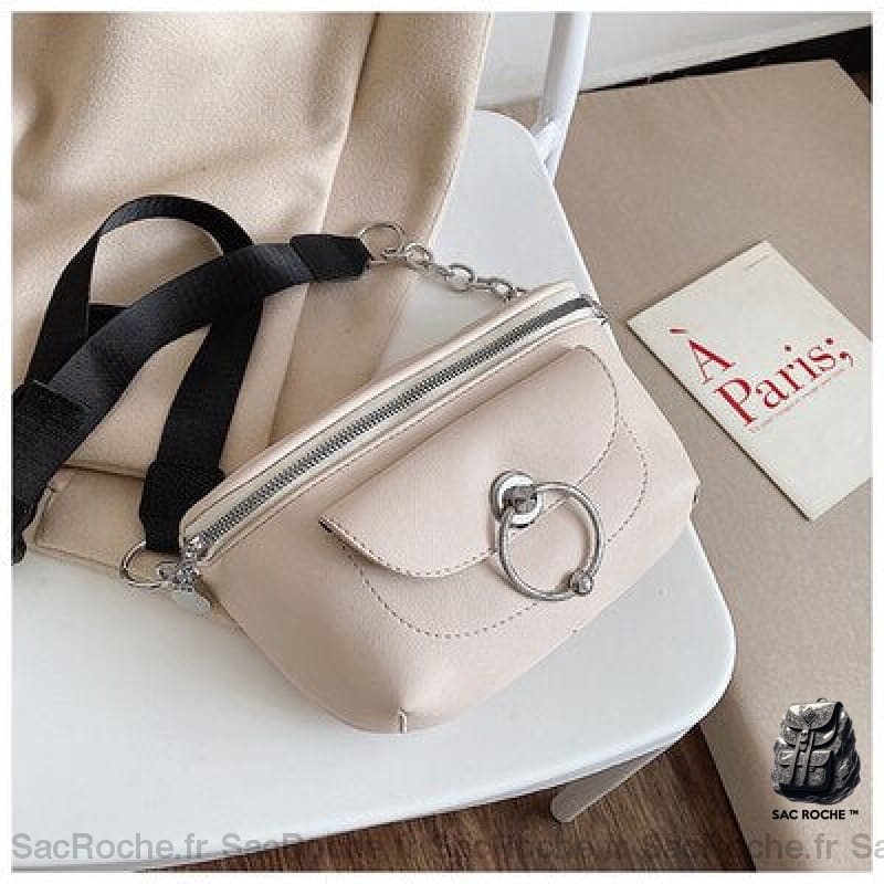 Sac Bandoulière Cuir Petit Tendance Beige Femme