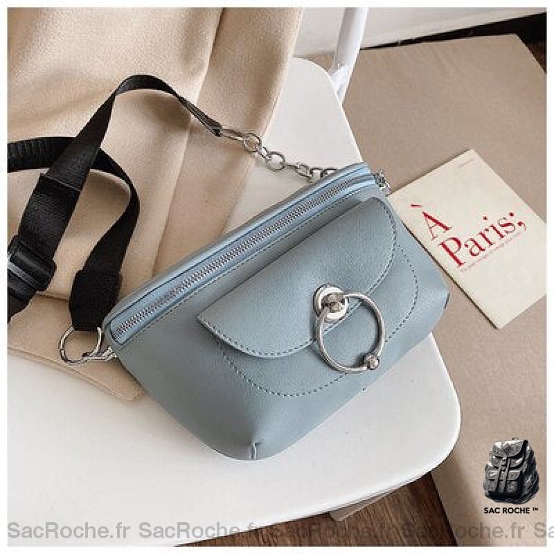 Sac Bandoulière Cuir Petit Tendance Bleu Femme