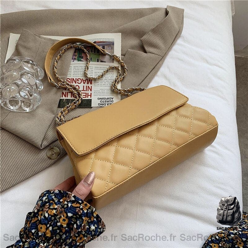 Sac Bandoulière Cuir Souple Petit Jaune Sac À Main Femme