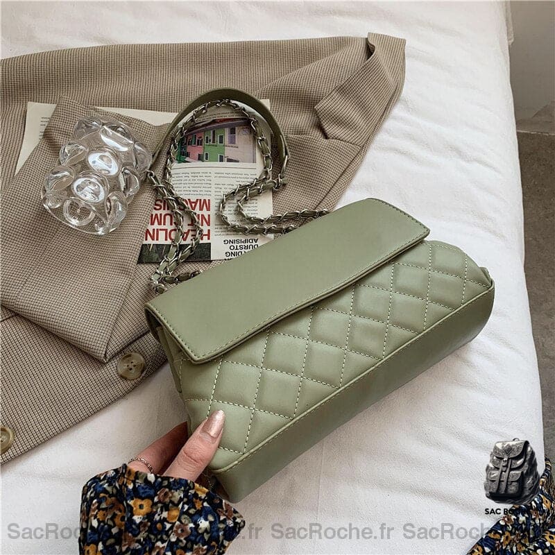 Sac Bandoulière Cuir Souple Petit Vert Sac À Main Femme