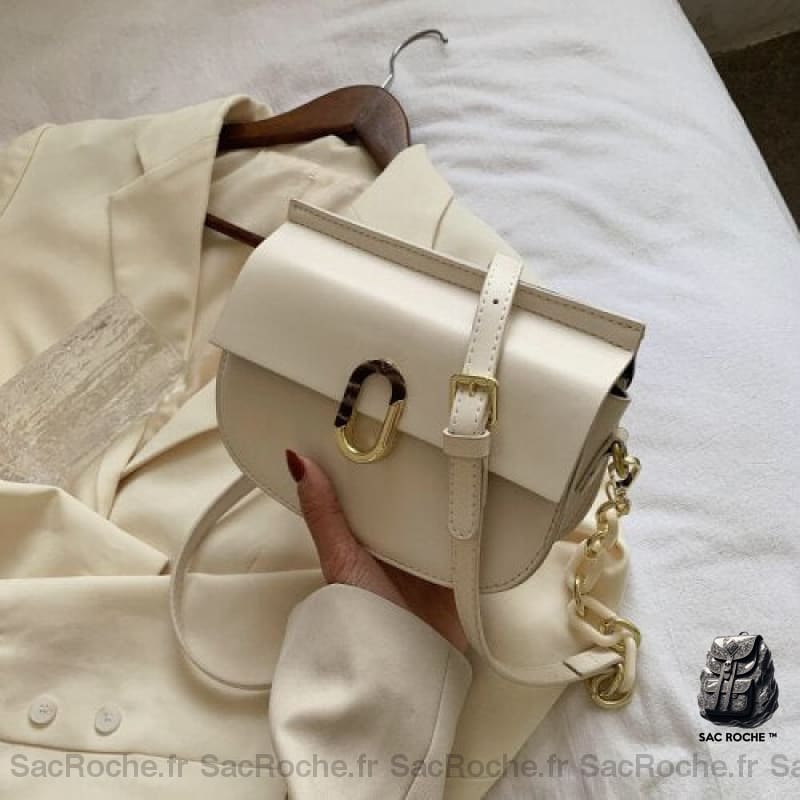 Sac Bandoulière Cuir Synthétique Petit Blanc Sac À Main Femme