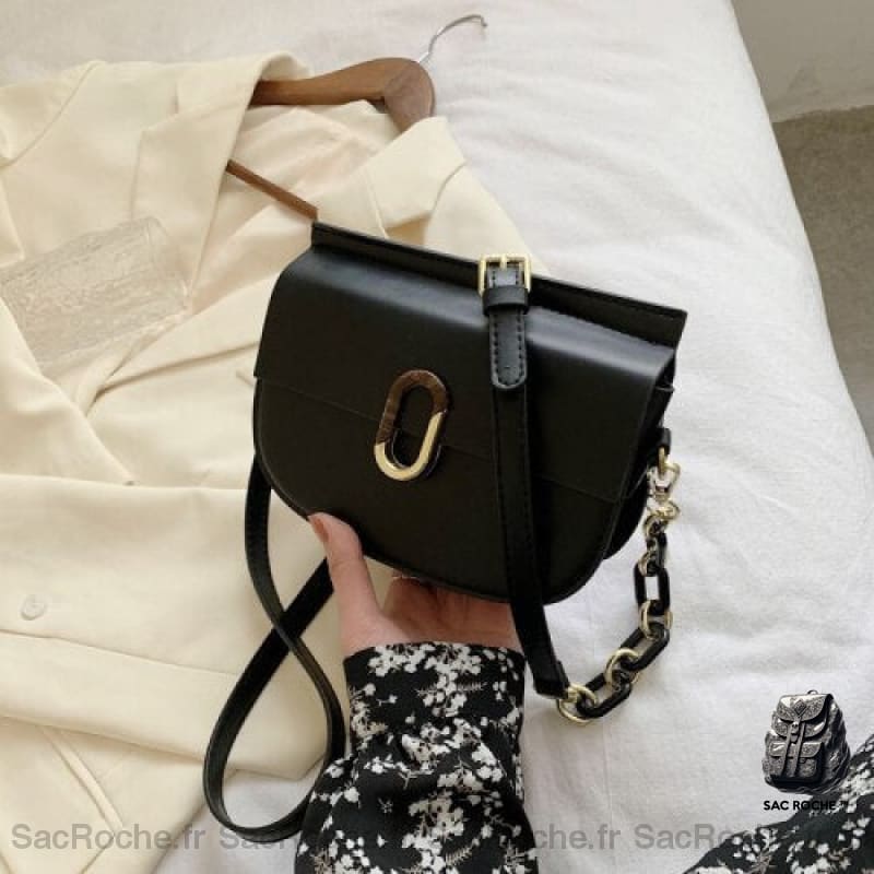 Sac Bandoulière Cuir Synthétique Petit Noir Sac À Main Femme