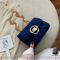 Sac Bandoulière Daim Petite Taille - modèle Bleu - Sac Roche ™