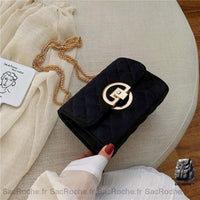 Sac Bandoulière Daim Petite Taille - modèle Noir - Sac Roche ™