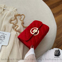 Sac Bandoulière Daim Petite Taille - modèle Rouge - Sac Roche ™