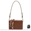 Sac Bandoulière Effet Croco Élégant Marron Femme