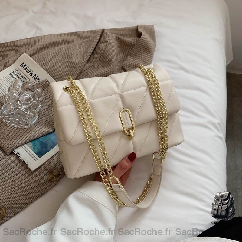 Sac Bandoulière En Cuir Blanc Sac À Main Femme