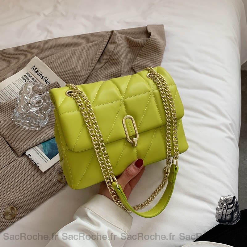 Sac Bandoulière En Cuir Vert Sac À Main Femme