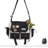 Sac bandoulière femme avec rangement intégré - modèle White Badge Pendant - Sac Roche ™