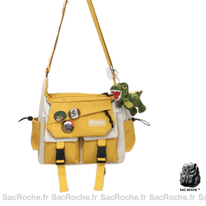 Sac Bandoulière Femme Avec Rangement Intégré Yellow Badge Pendant Bandoulière Femme