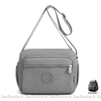 Sac bandoulière femme avec zip - modèle Gris - Sac Roche ™