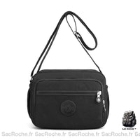 Sac bandoulière femme avec zip - modèle Noir - Sac Roche ™