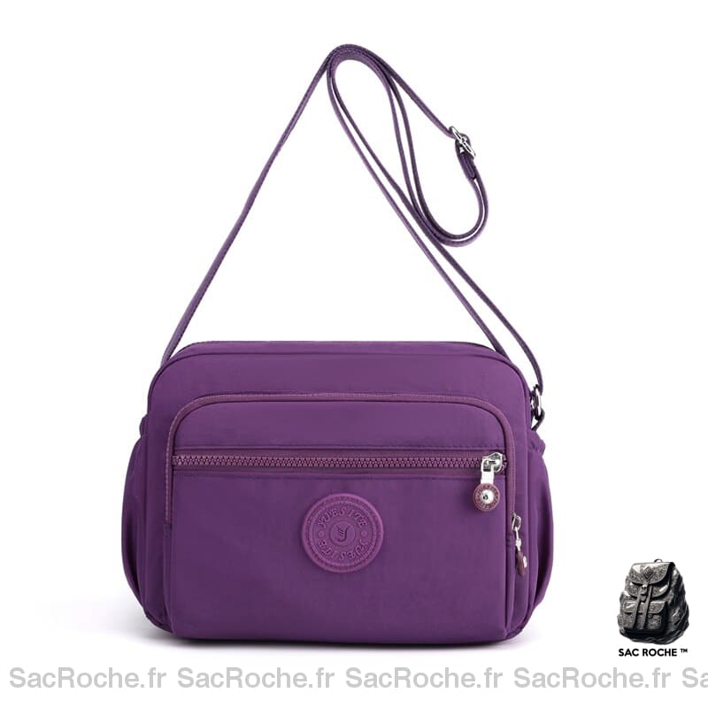 Sac Bandoulière Femme Avec Zip Violet Bandoulière Femme