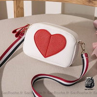 Sac Bandoulière Femme Cœur Mini - modèle Blanc - Sac Roche ™