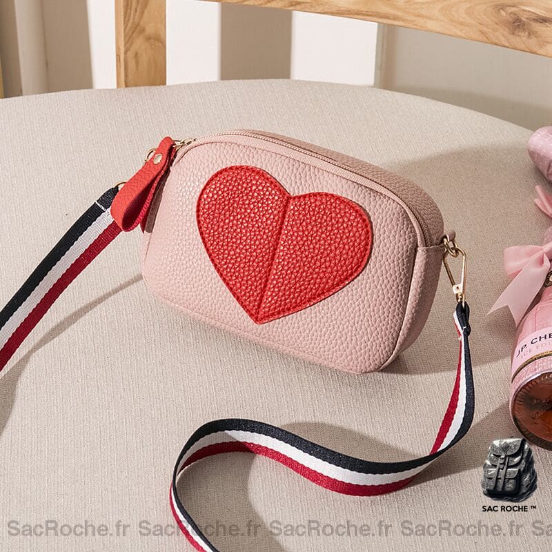 Sac Bandoulière Femme Cur Mini Rose Sac À Main Femme