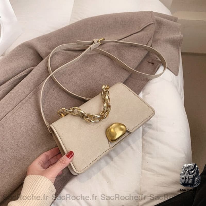 Sac Bandoulière Femme Élégant Beige Sac À Main Femme