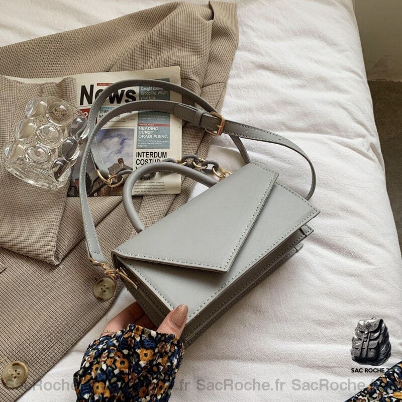 Sac Bandoulière Femme Élégant Petit Gris Sac À Main Femme