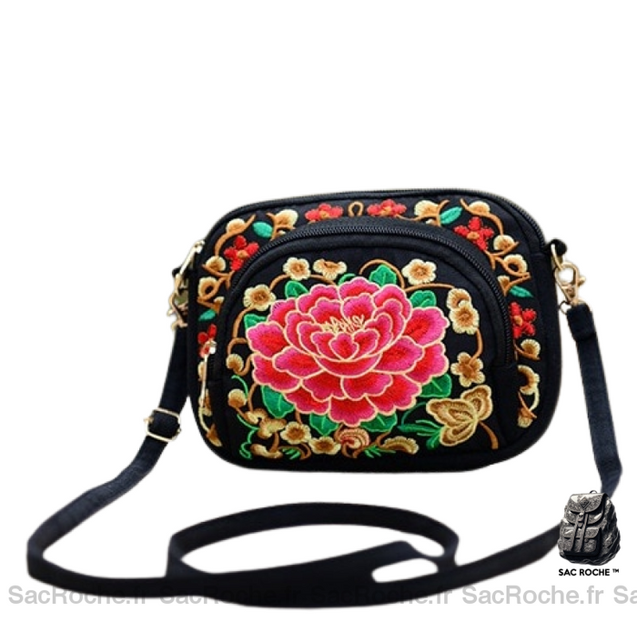 Sac Bandoulière Femme Fleurs Rouge