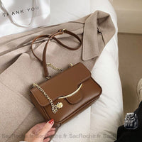 Sac Bandoulière Femme Luxe Petit - modèle Marron - Sac Roche ™