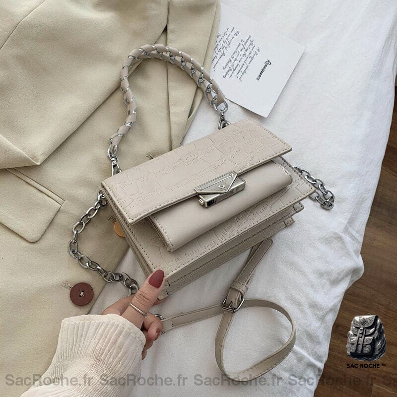 Sac Bandoulière Femme Mini Beige Sac À Main Femme