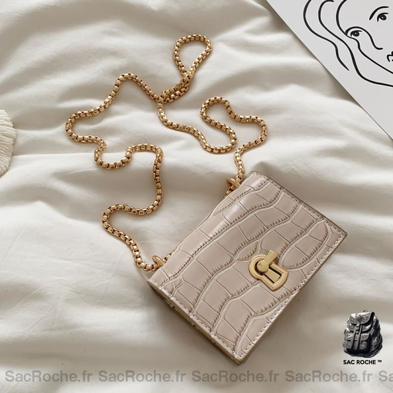 Sac Bandoulière Femme Moderne Blanc Fermeture Clef Sac À Main Femme