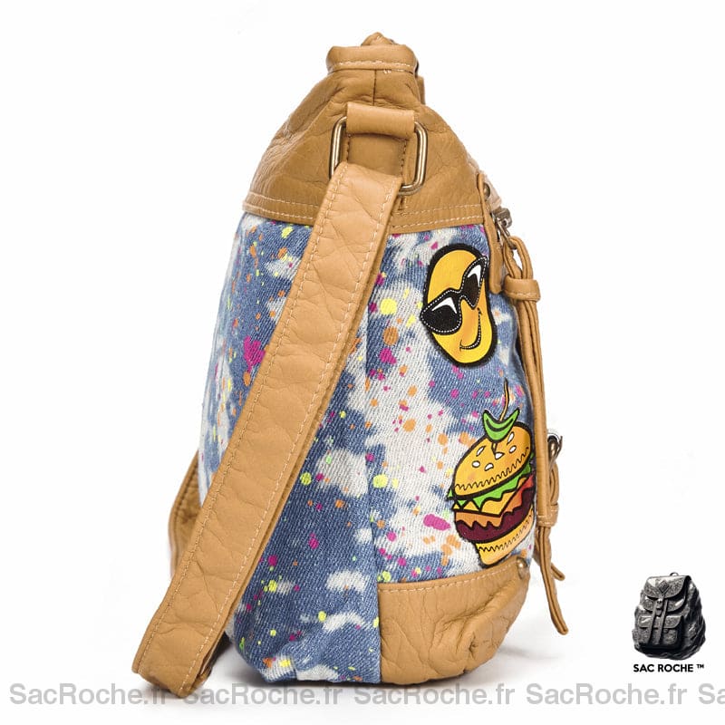 Sac Bandoulière Femme Motifs Smiley Colorés Sac À Main Femme