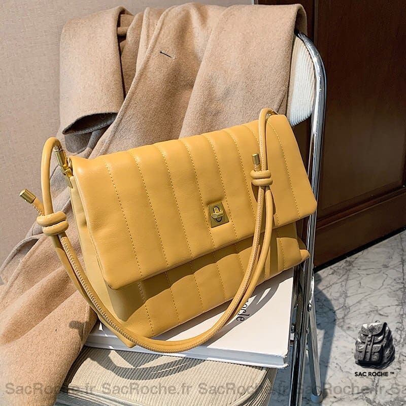 Sac Bandoulière Femme Noir Jaune Pochette Femme