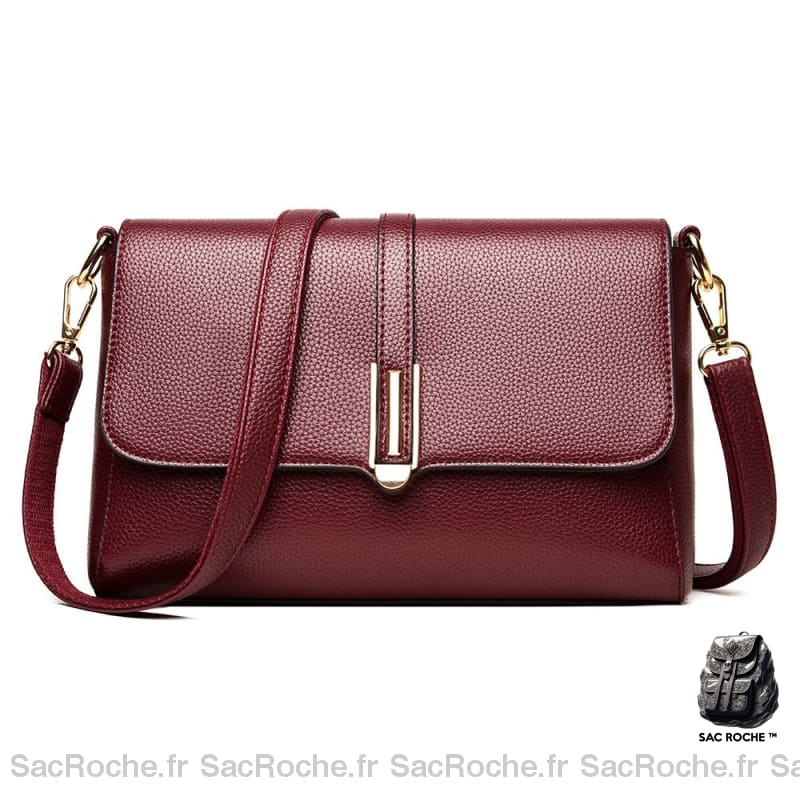 Sac Bandoulière Femme Petit Couleur Rouge Foncé Sac À Main Femme