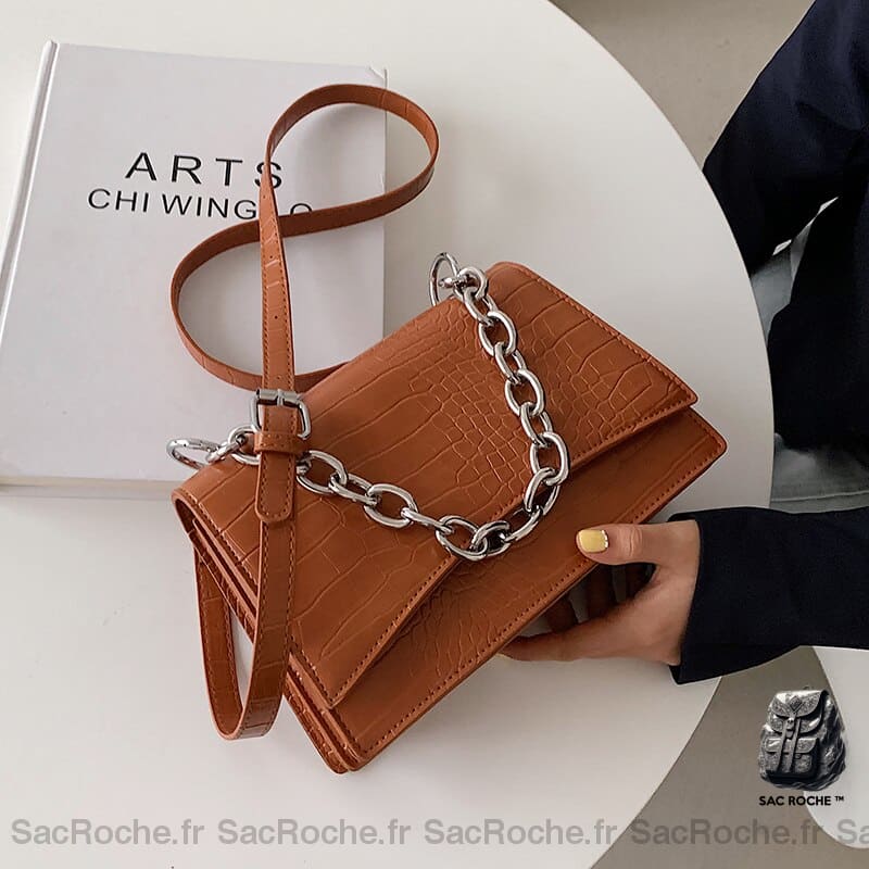 Sac Bandoulière Femme Tendance Petit Marron Sac À Main Femme