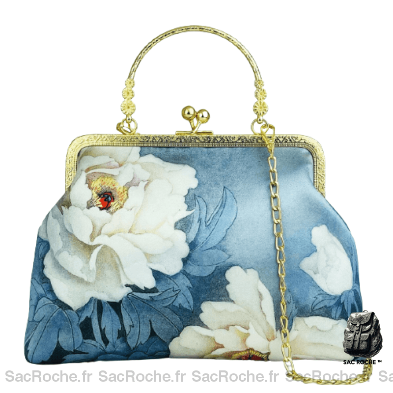 Sac Bandoulière Fleur Bleu Femme Modèle 2