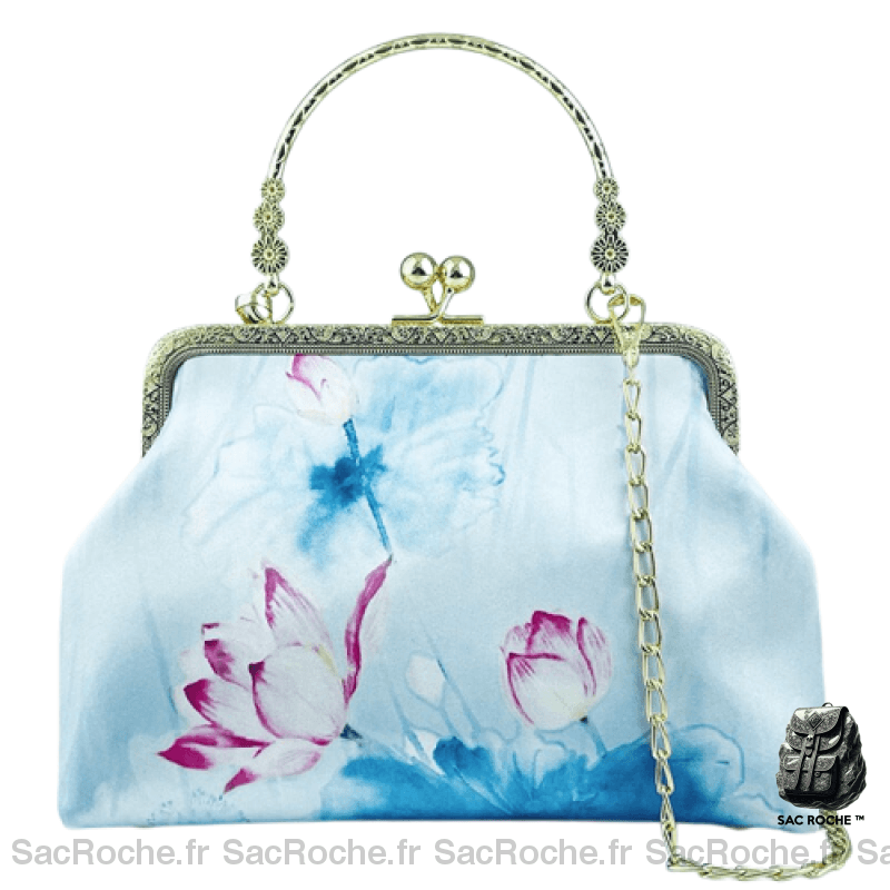 Sac Bandoulière Fleur Bleu Femme Modèle 5