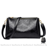 Sac Bandoulière Floral - modèle Noir - Sac Roche ™