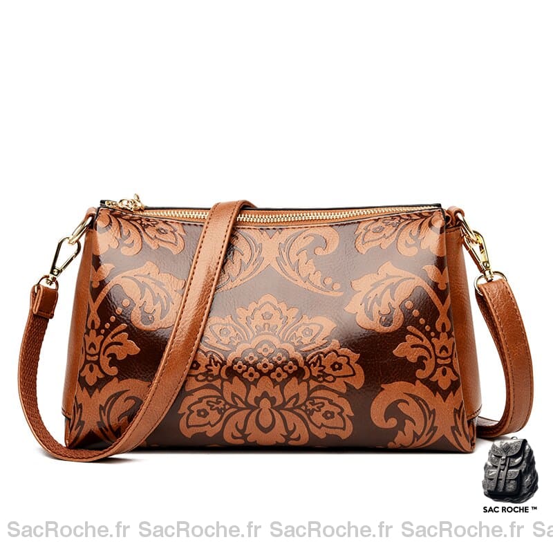 Sac Bandoulière Floral Orange Sac À Main Femme