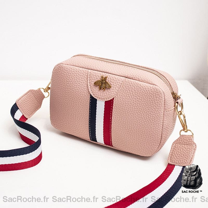 Sac Bandoulière France Bleu Navy Rose Femme