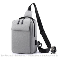 Sac bandoulière homme en Nylon - modèle Gris - Sac Roche ™