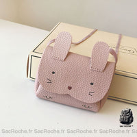 Sac bandoulière lapin enfant, élégant et pratique - modèle Rose - Sac Roche ™