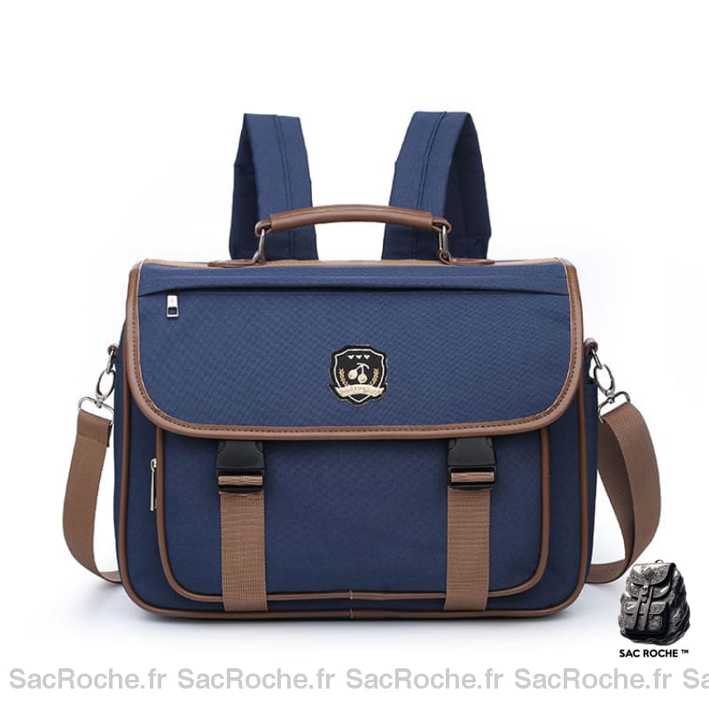 Sac à bandoulière style Lolita pour fille bleu et marron avec un fond blanc