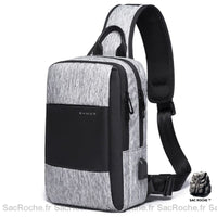 Sac bandoulière matelassé noir pour homme - Sac Roche ™